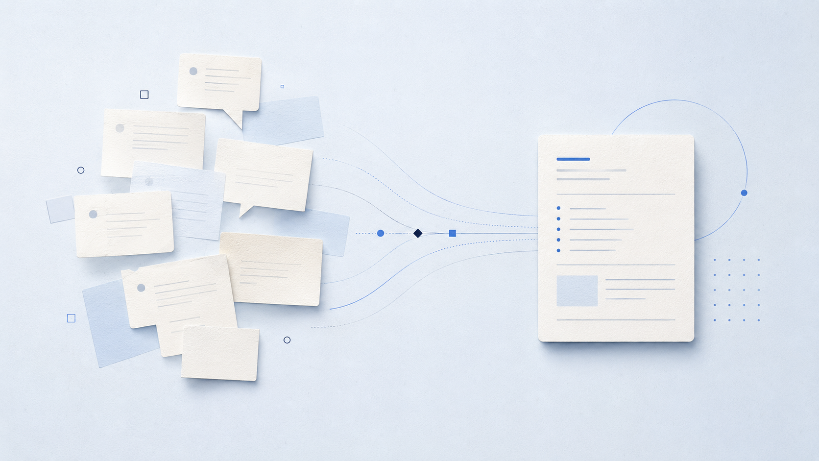 Abstract migration of a chat into knowledge, in blue