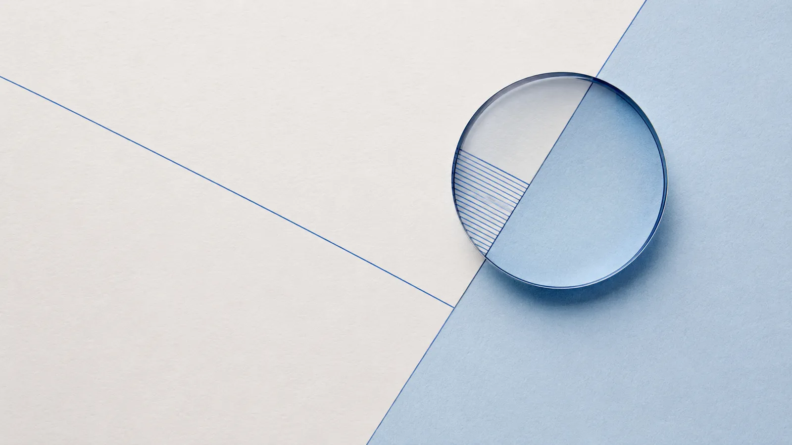 Abstract, mirroring answer lines in blue