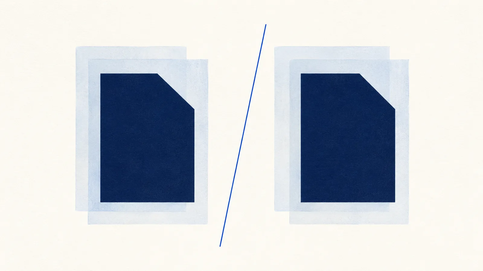 Ein erster Entwurf und seine unabhängige Gegenlese in Blau